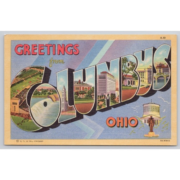Postcard greetings from Columbus, Ohio large letter - Picture 1 of 2